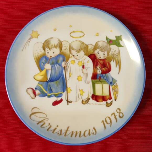 HUMMEL 1978 Christmas Collector Plate “Heavenly Trio”, Schmid 8th Limit Ed w/Box - Picture 1 of 10